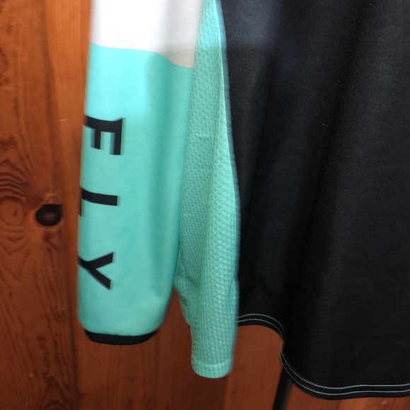 Fly racing kinetic 2X racing jersey turquoise blue long sleeve motocross outdoor - Picture 7 of 9